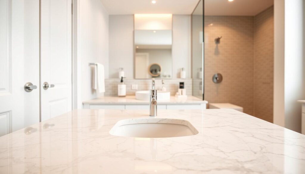 Are quartz or granite countertops better for bathrooms?