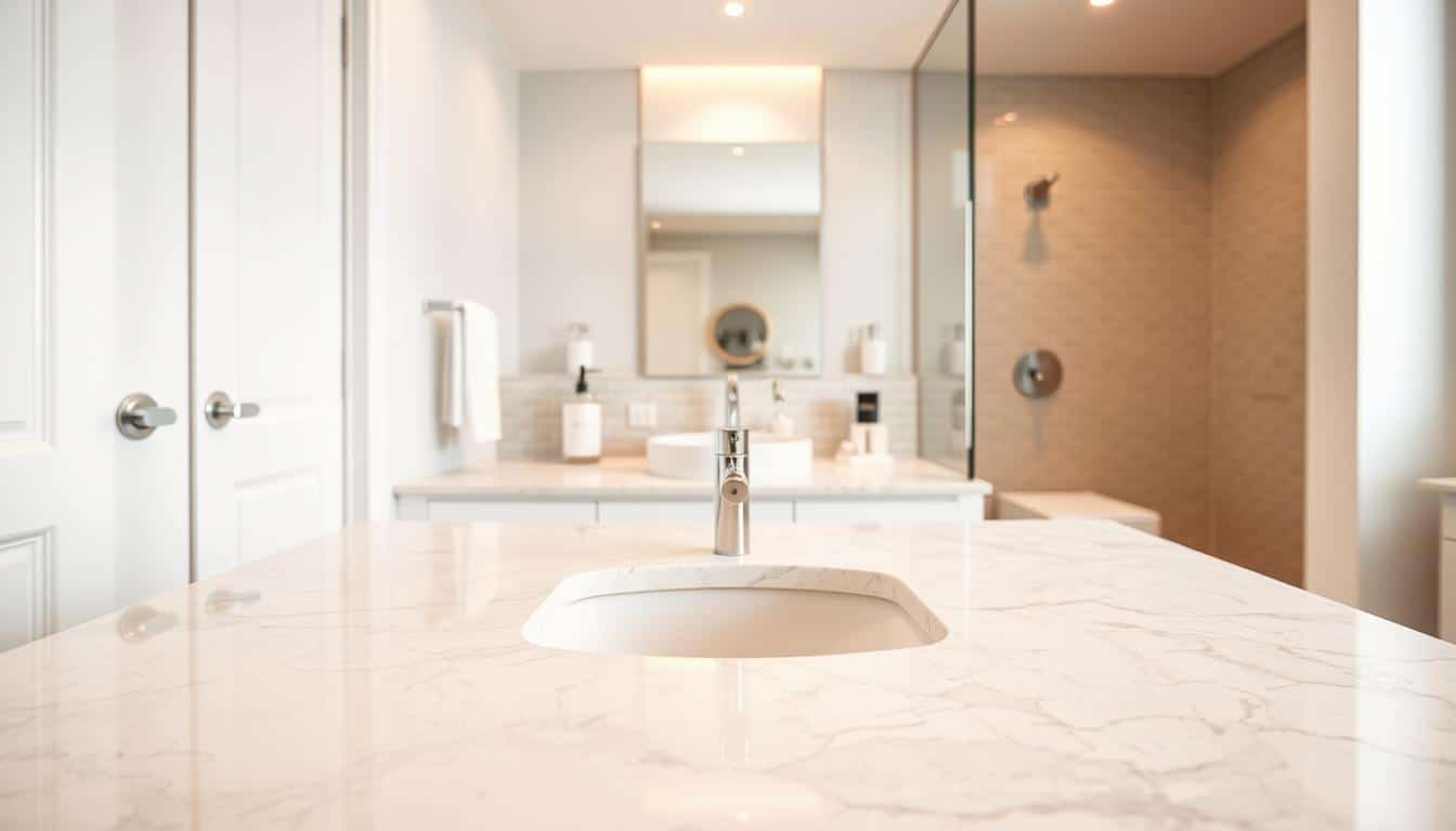 Are quartz or granite countertops better for bathrooms?