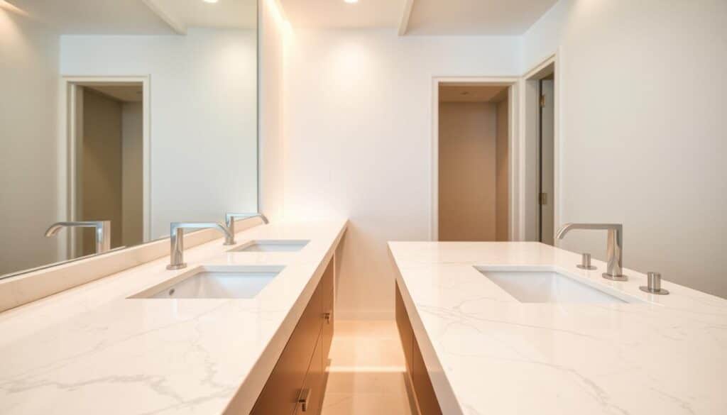 quartz countertops - What is The Best Material For Bathroom Countertops?